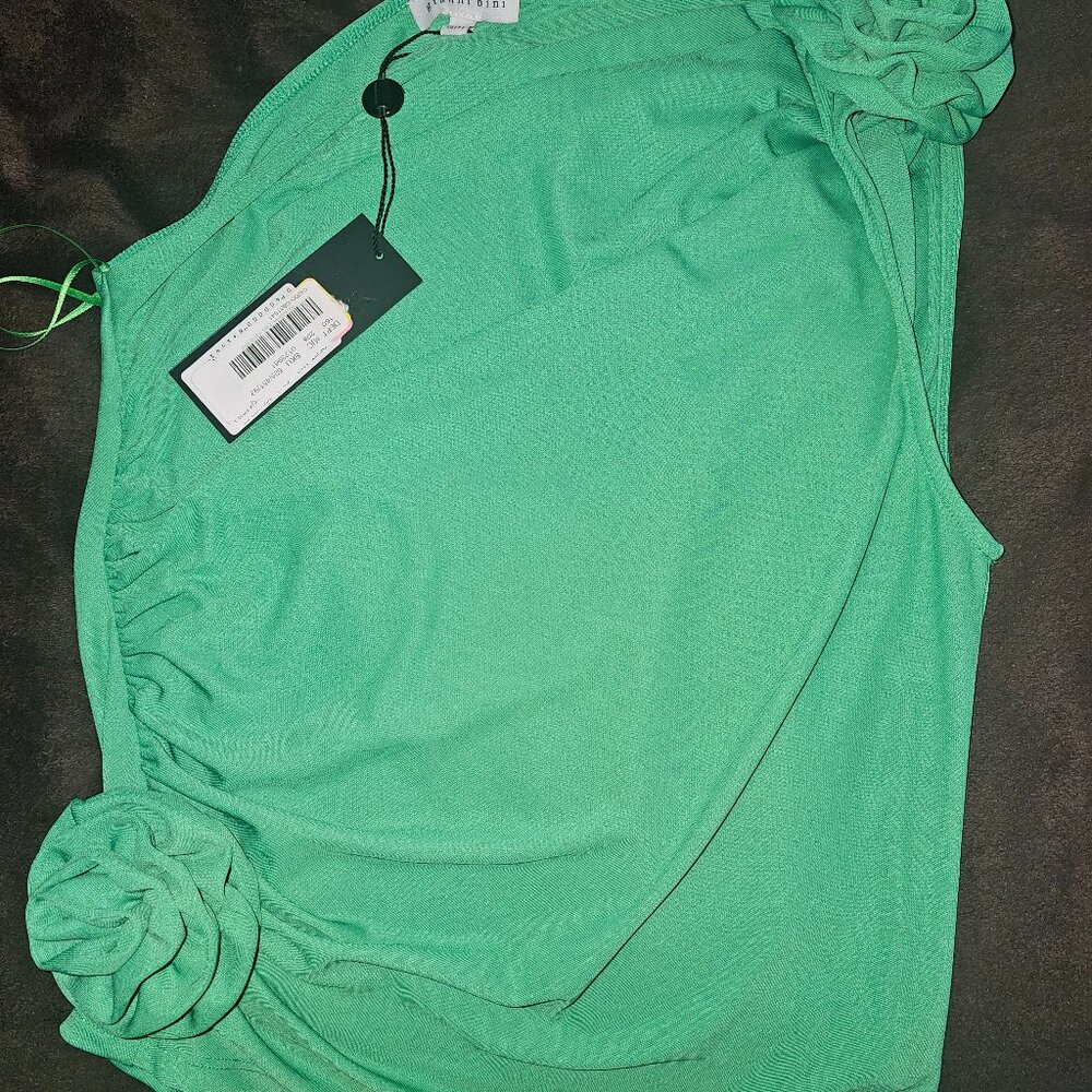 New Gianni Bini One Shoulder Rosette Blouse